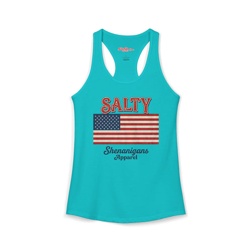 American Flag Salty Shenanigans Apparel Ideal Racerback Tank Printify