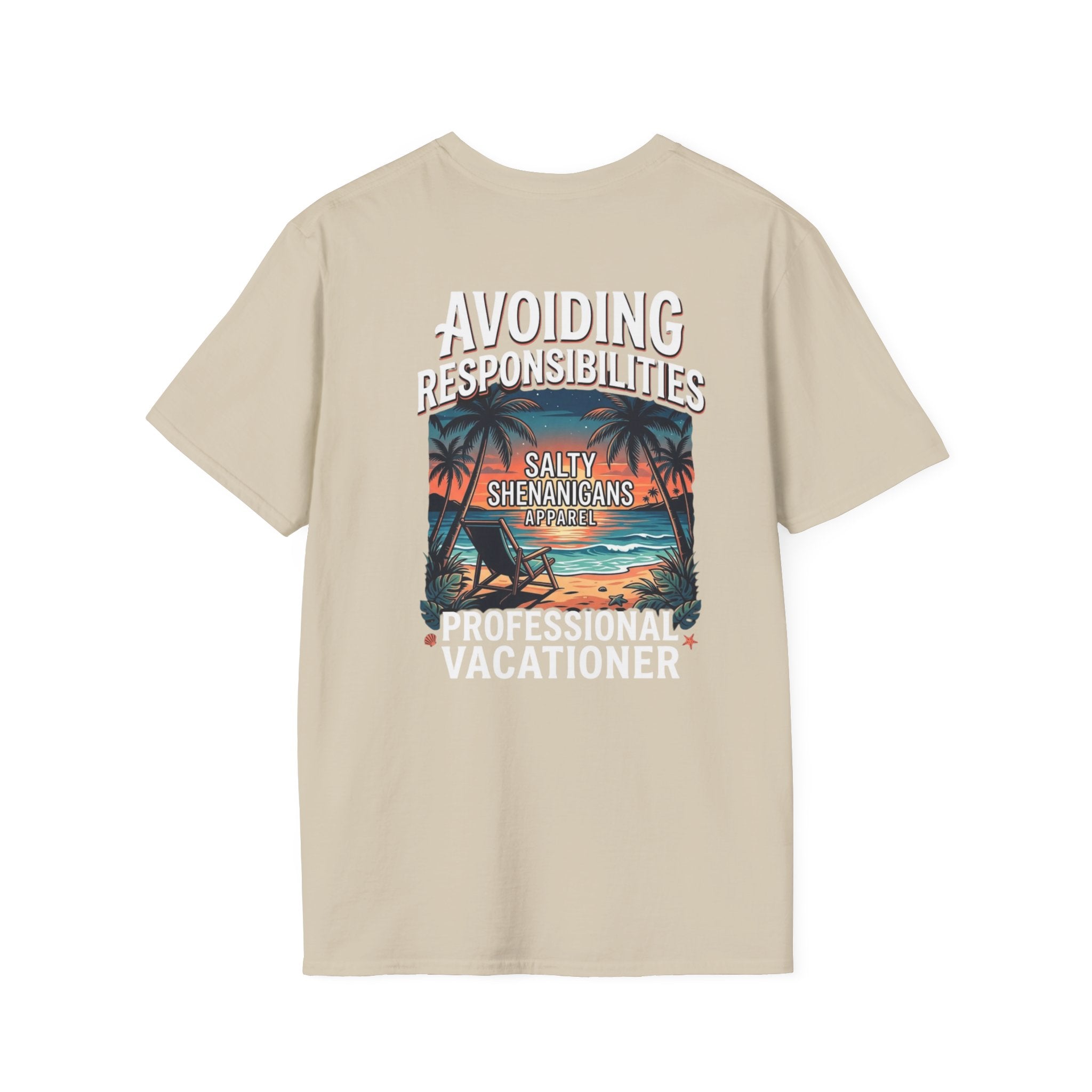 Avoiding Responsibilities Coastal Lifestyle Graphic Tee Printify