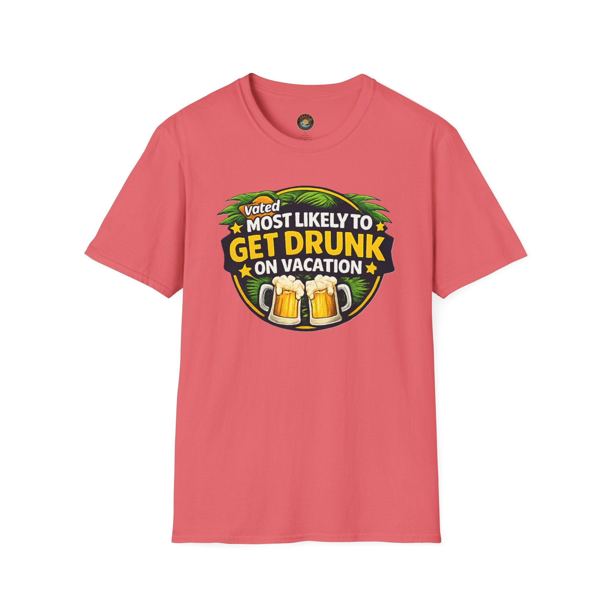 Voted Most Likely to Get Drunk on Vacation T-Shirt | Salty Shenanigans Funny Tee