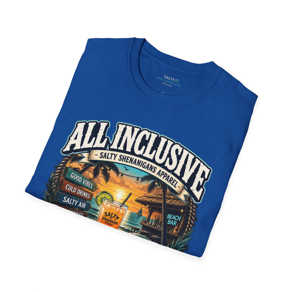 All Inclusive Loading Beach Vacation T-Shirt Printify