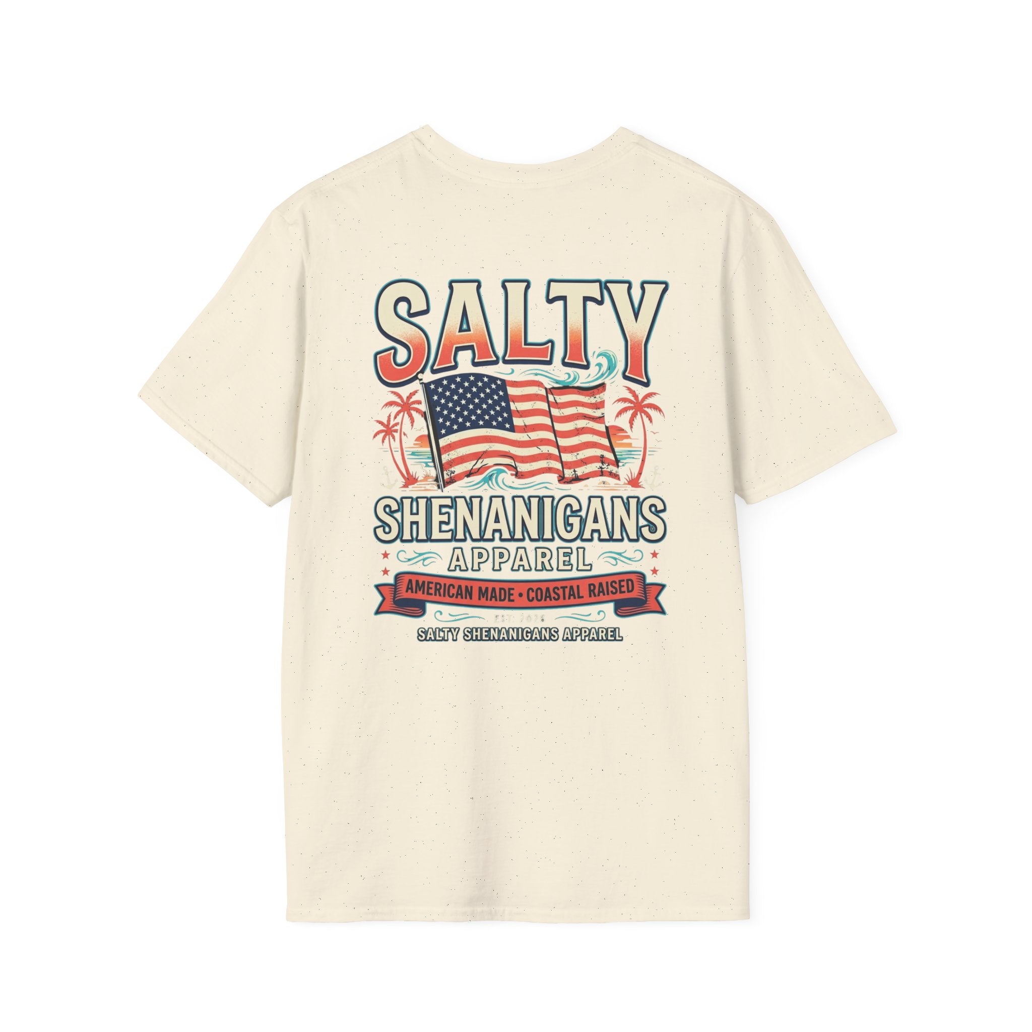 American Made Coastal Raised Patriotic T-Shirt Printify