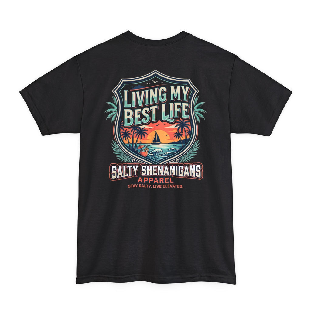 Living My Best Life Shirt | Beach Vacation Tall Tee Printify