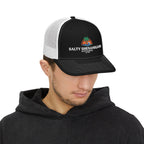 Salty Shenanigans Apparel Coastal Palm Wave Logo Collection | Premium Beach Lifestyle Trucker Hat & Graphic Tee | Richardson 112 Inspired Printify