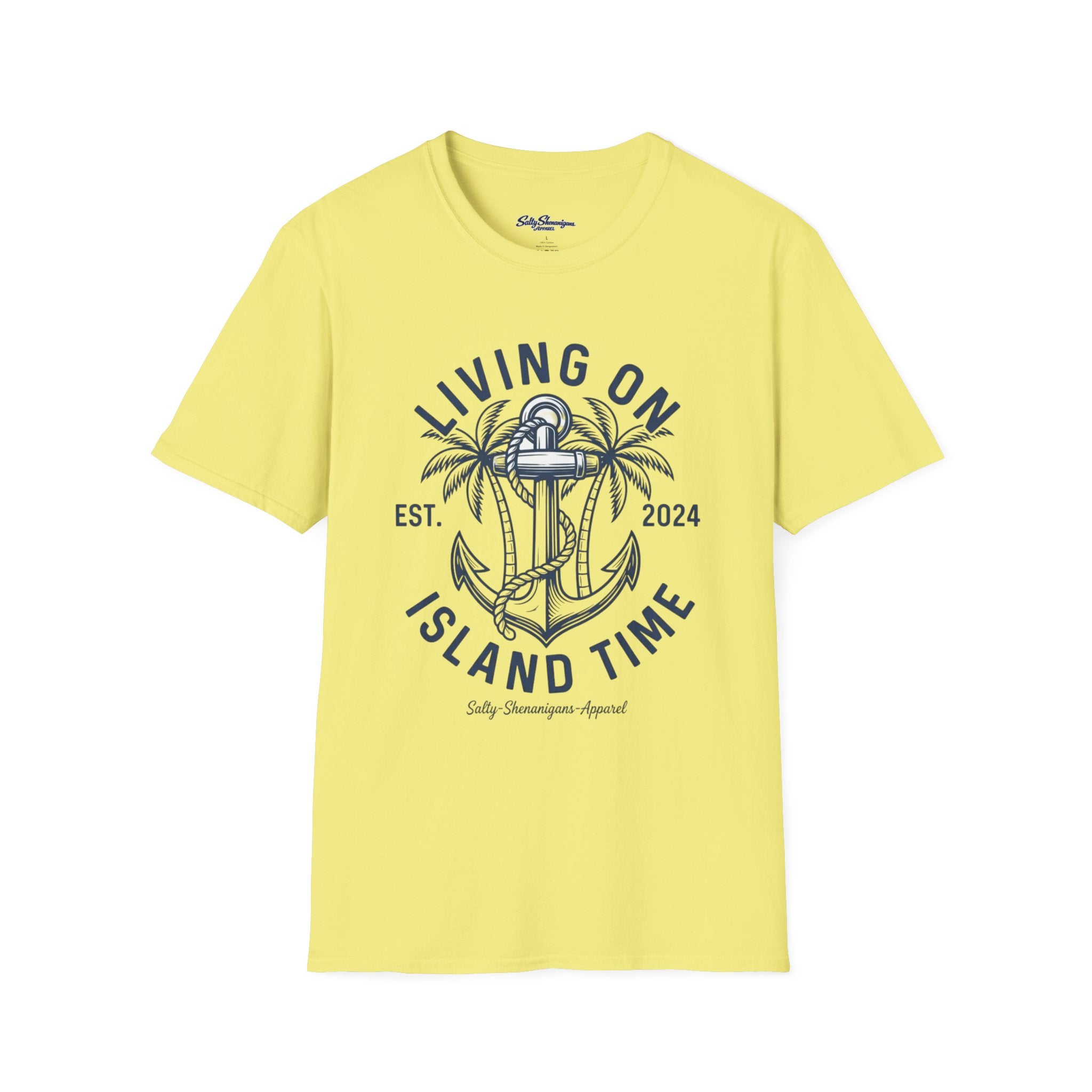 Salty Shenanigans Apparel Living On Island Time T-Shirt Printify