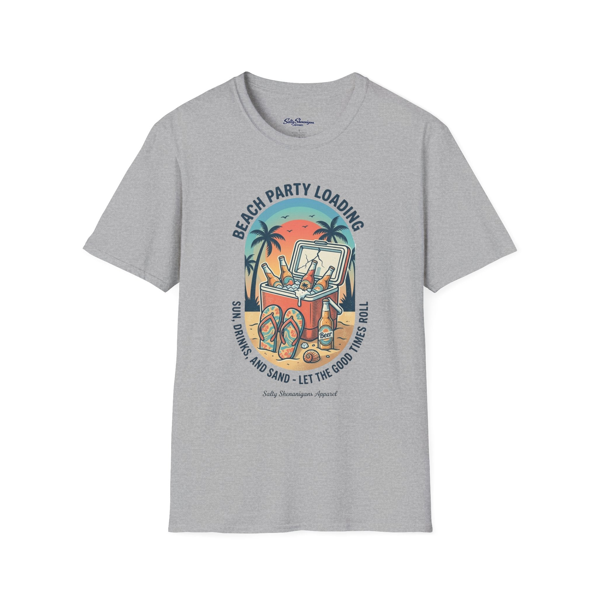 Salty Shenanigans Apparel Beach Party Loading T-Shirt Printify