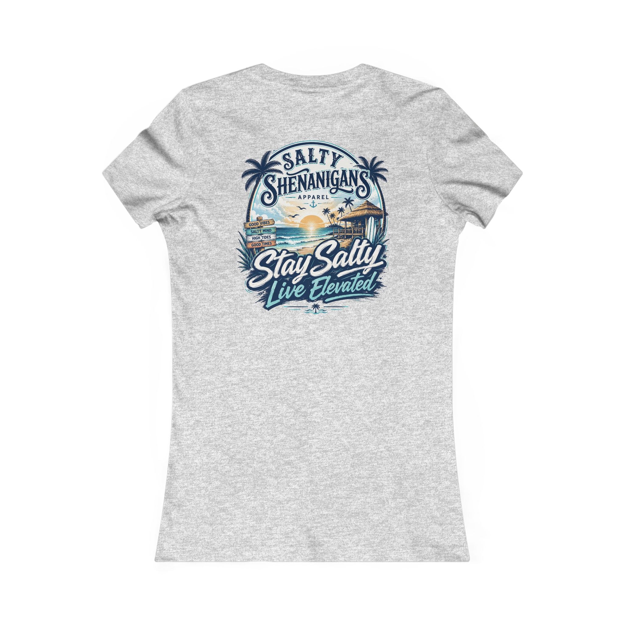 Women's Stay Salty, Live Elevated Bella+Canvas 6004 Coastal Beach Tee Printify