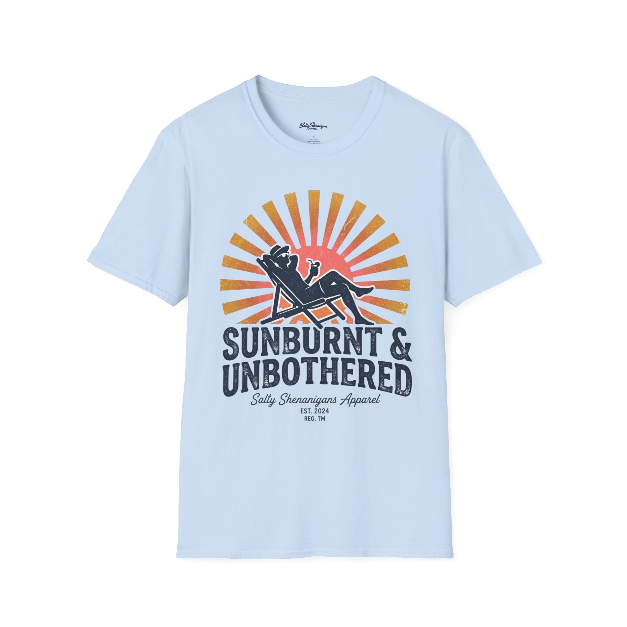 Salty Shenanigans Apparel Sunburnt & Unbothered T-Shirt Printify