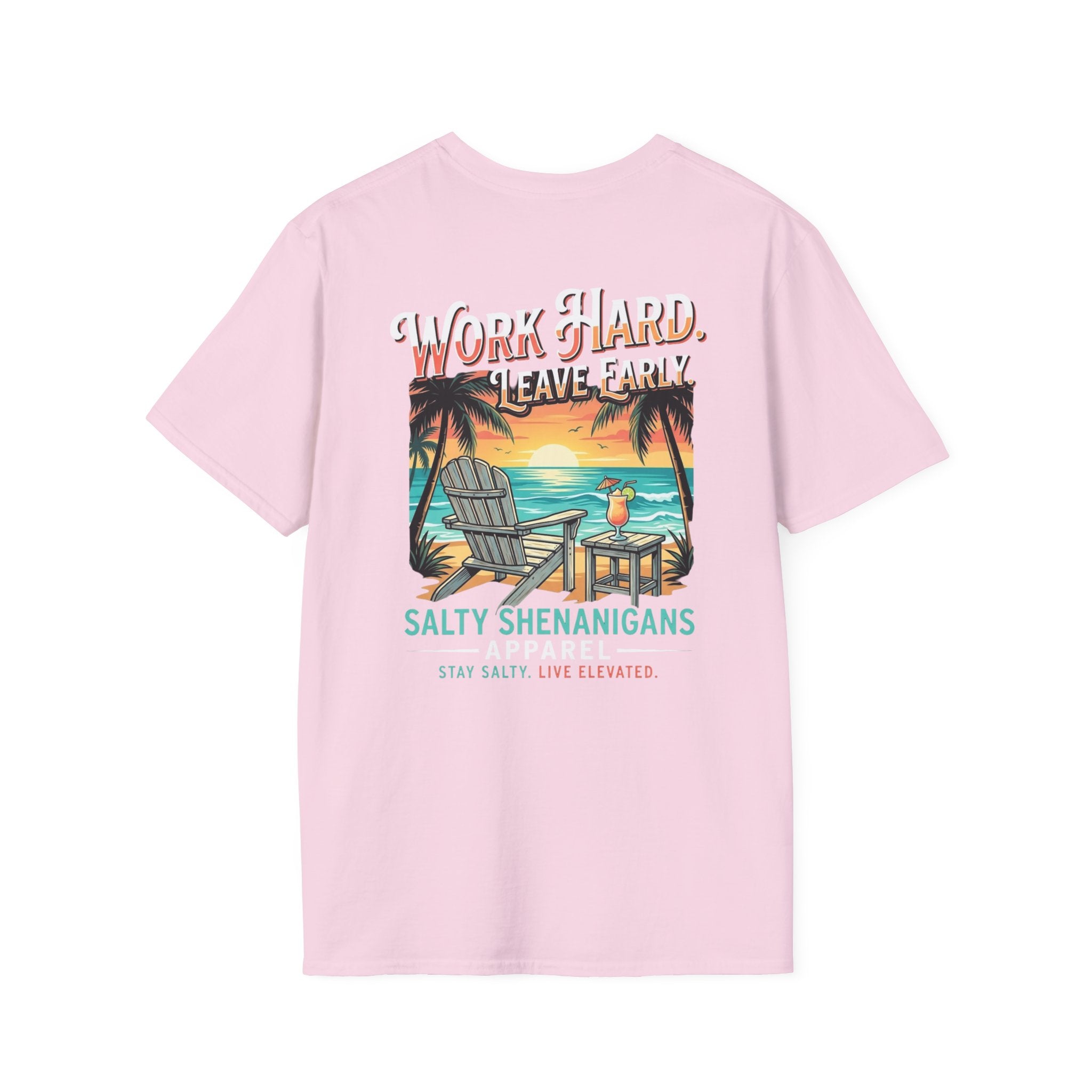Work Hard. Leave Early.™ Premium Coastal Lifestyle Tee | Salty Shenanigans Apparel Printify