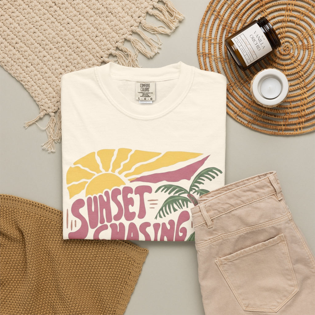 Clothed In Christ T‑Shirt — Sunset Chasing Jesus Seeker Tee Printify