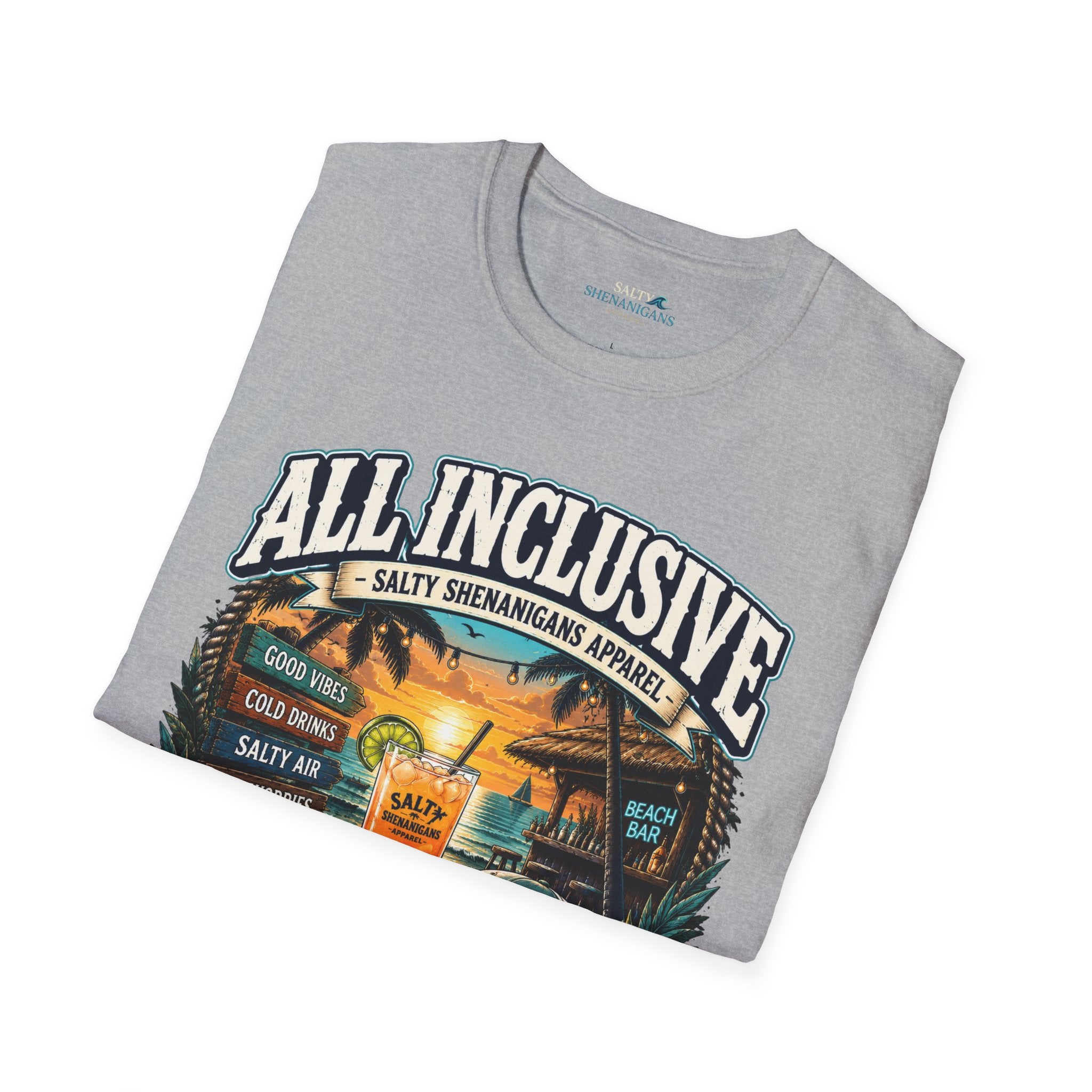 All Inclusive Loading Beach Vacation T-Shirt Printify