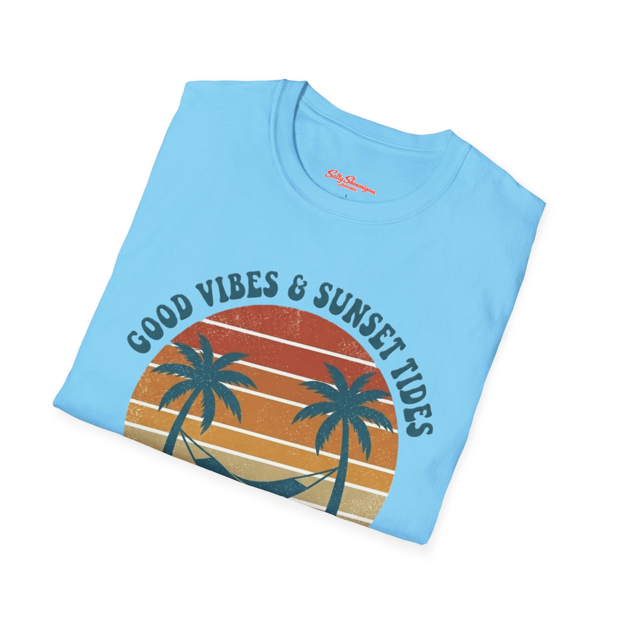 Good Vibes & Sunset Tides Salty Shenanigans Apparel Printify