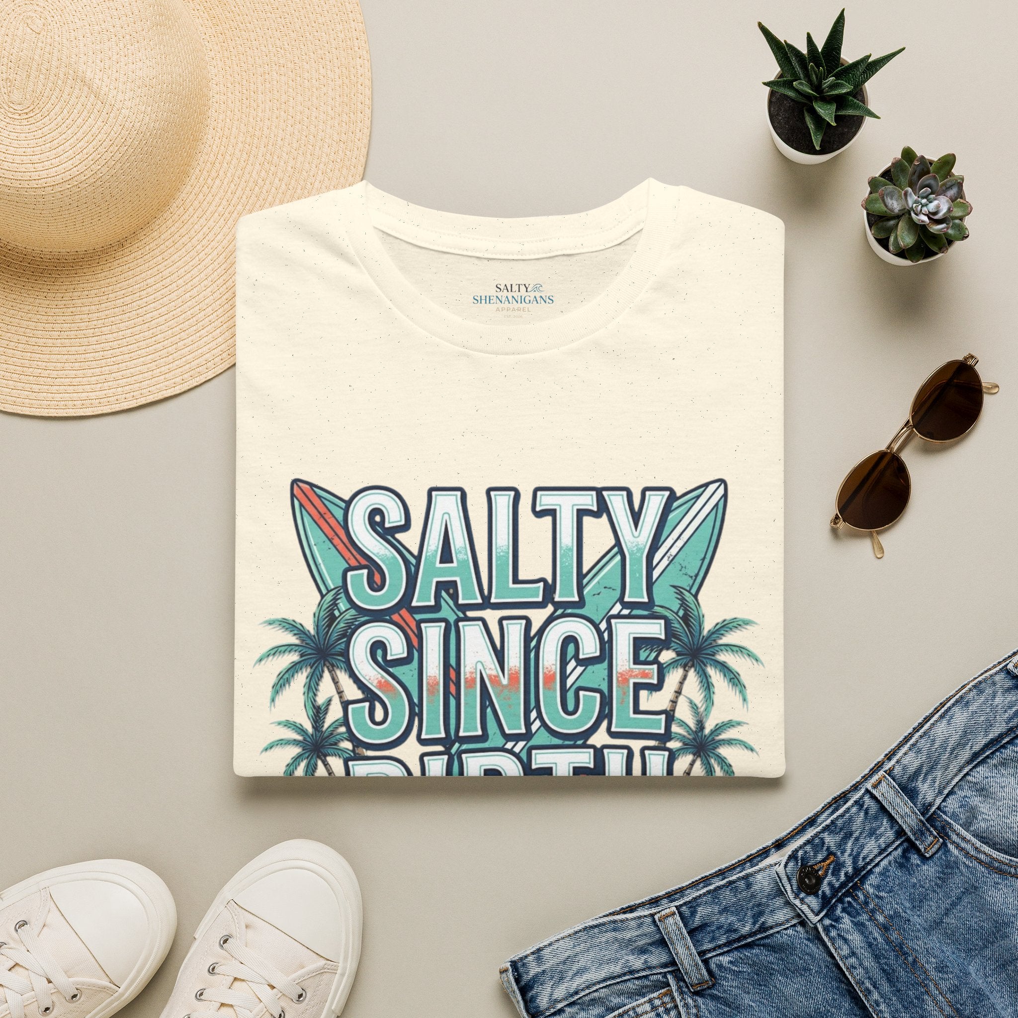 Salty Since Birth Shirt | Coastal Beach Tee Printify