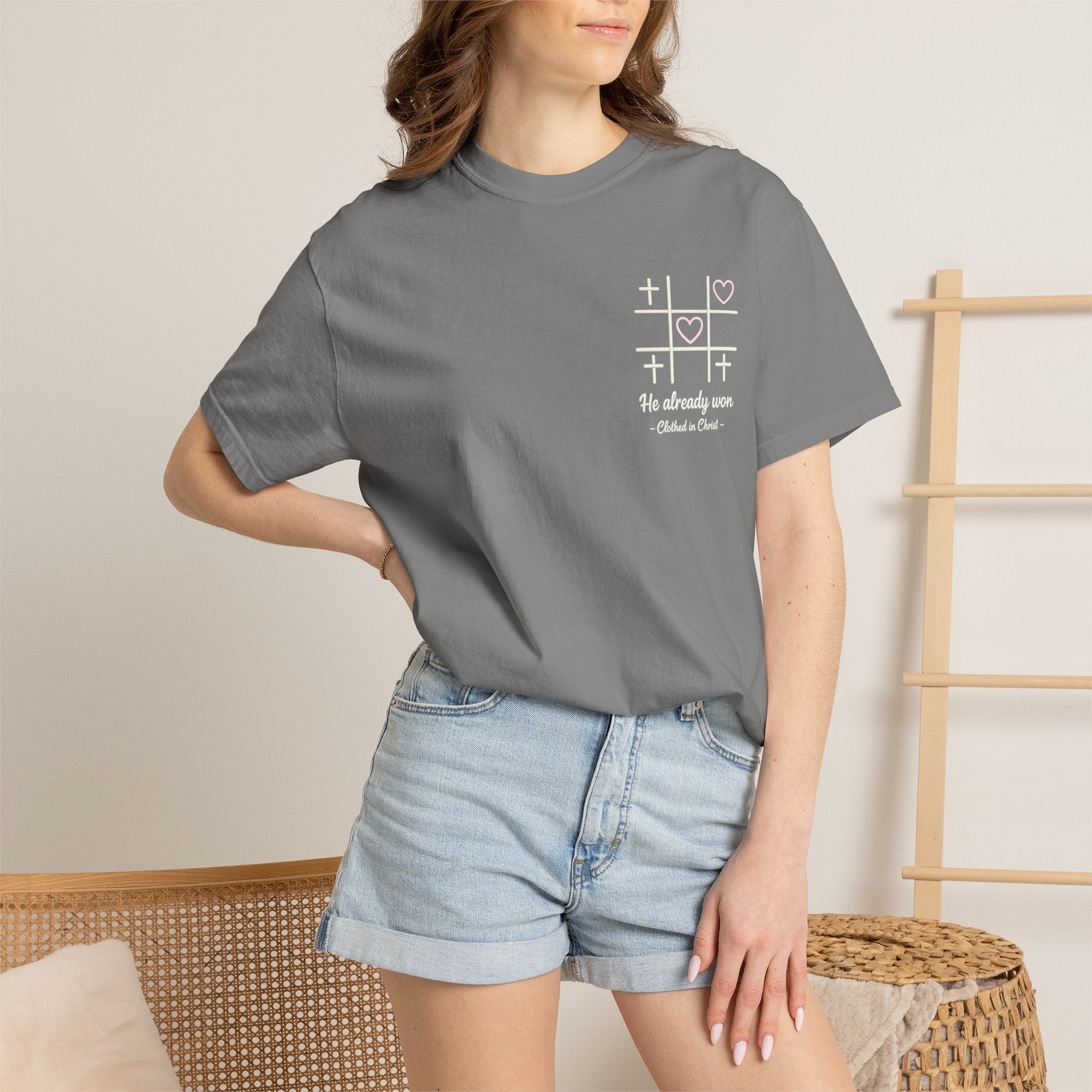 Minimal Heart Tic-Tac-Toe T-Shirt Printify