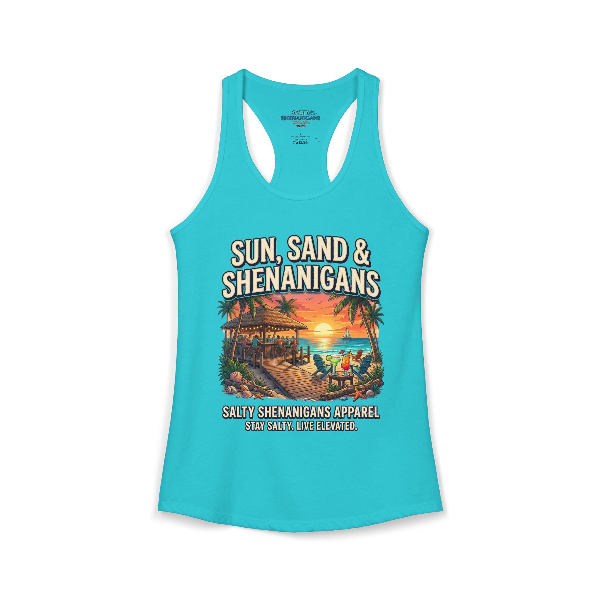 Sun, Sand & Shenanigans Women's Racerback Tank Top Printify