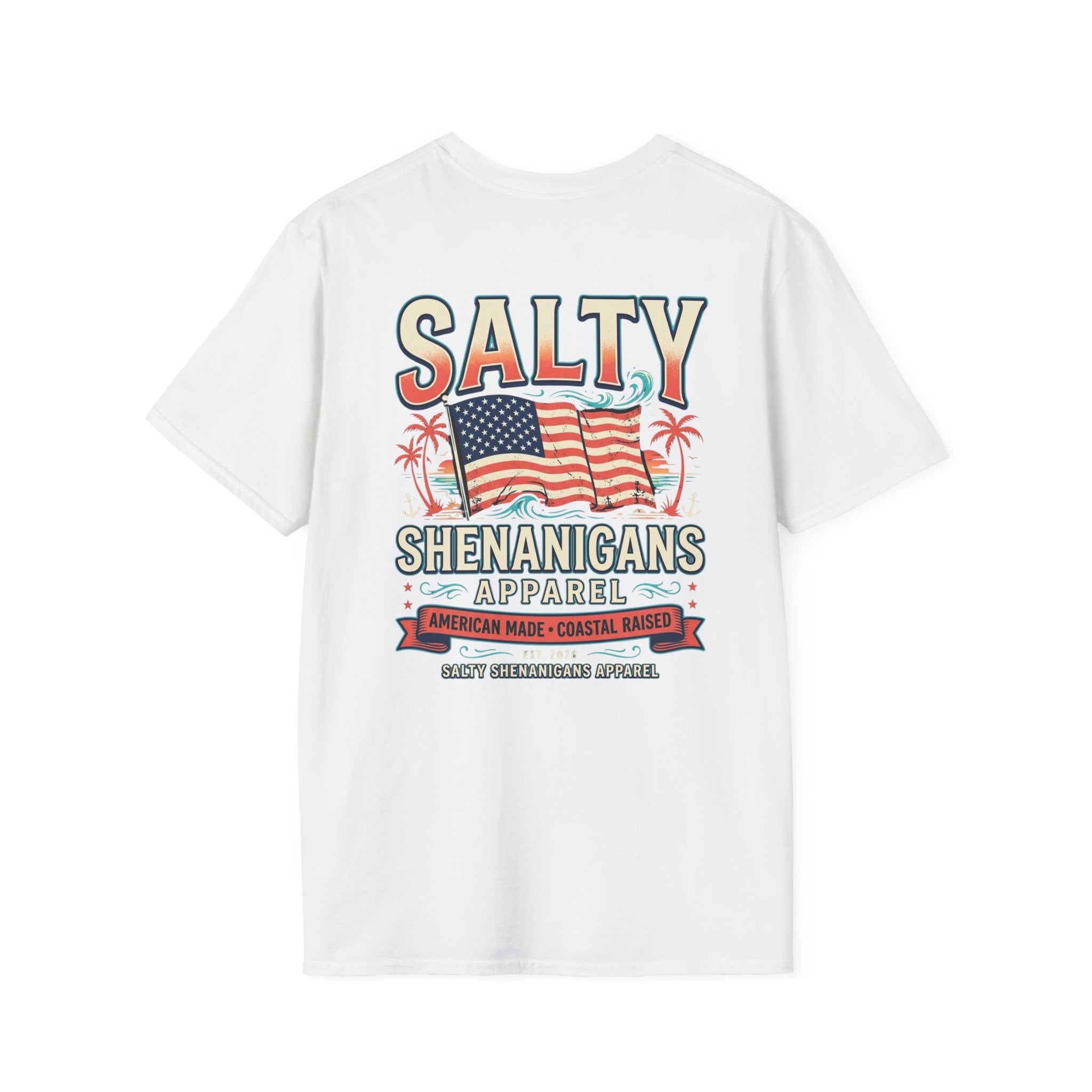 American Made Coastal Raised Patriotic T-Shirt Printify