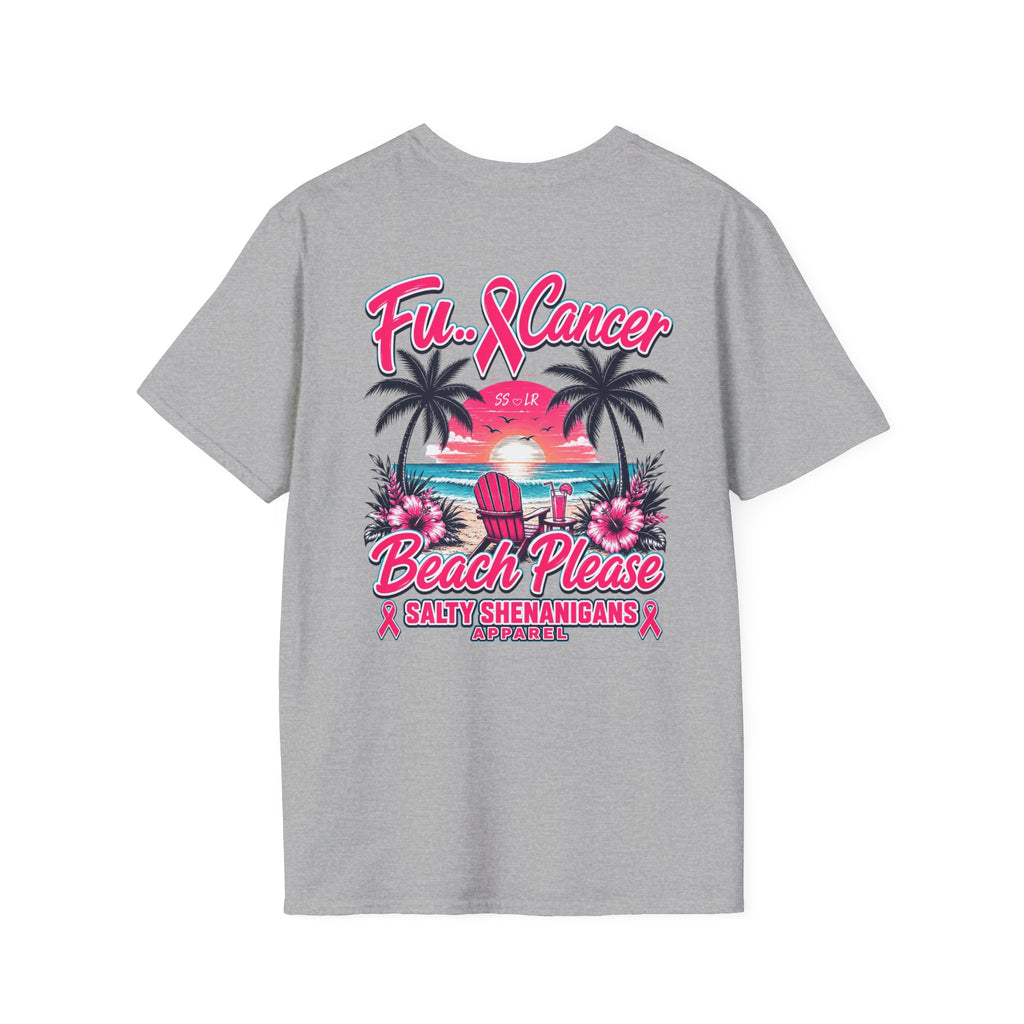 Fu.. Cancer – Beach Please | Cancer Awareness Beach Shirt Printify