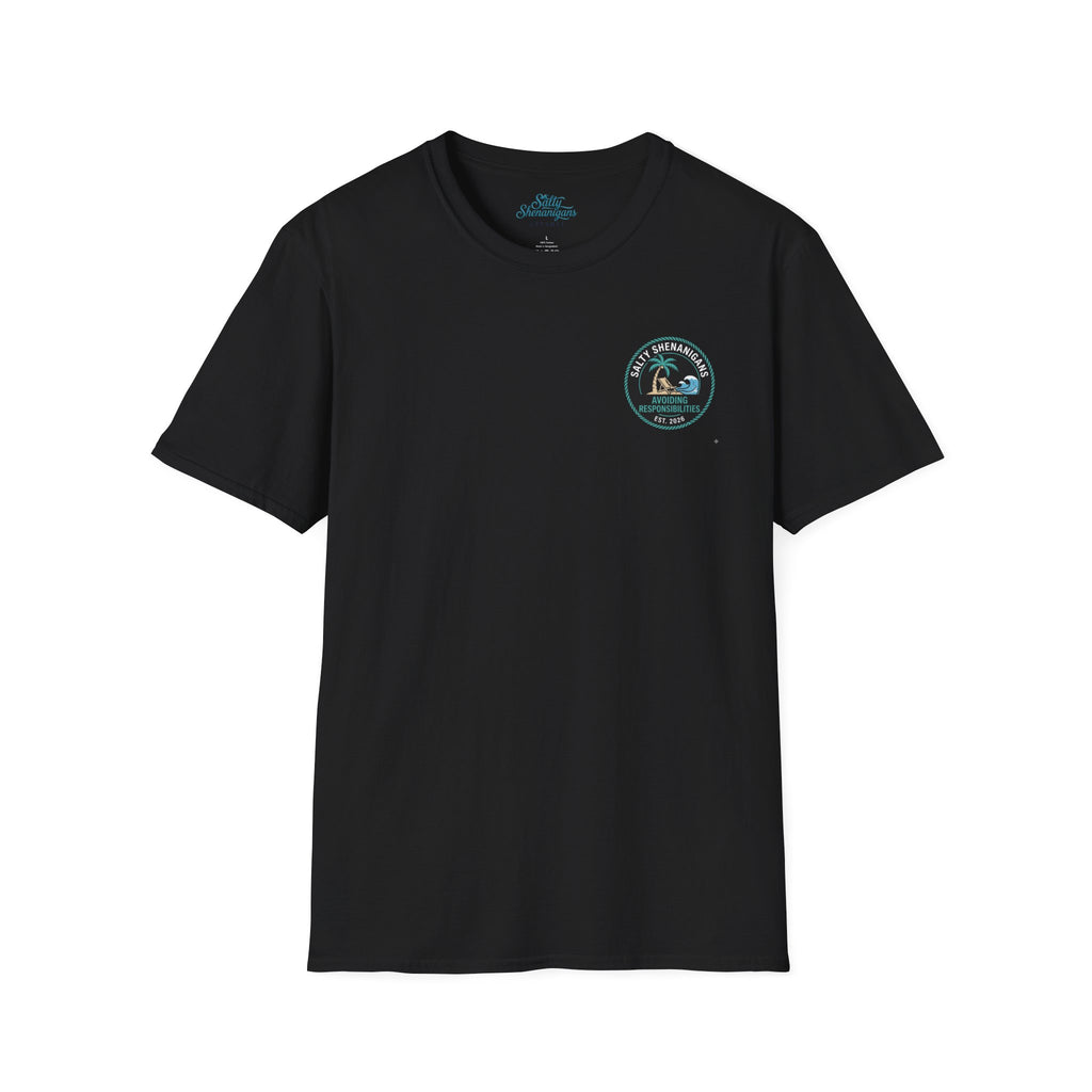Avoiding Responsibilities Coastal Lifestyle Graphic Tee Printify