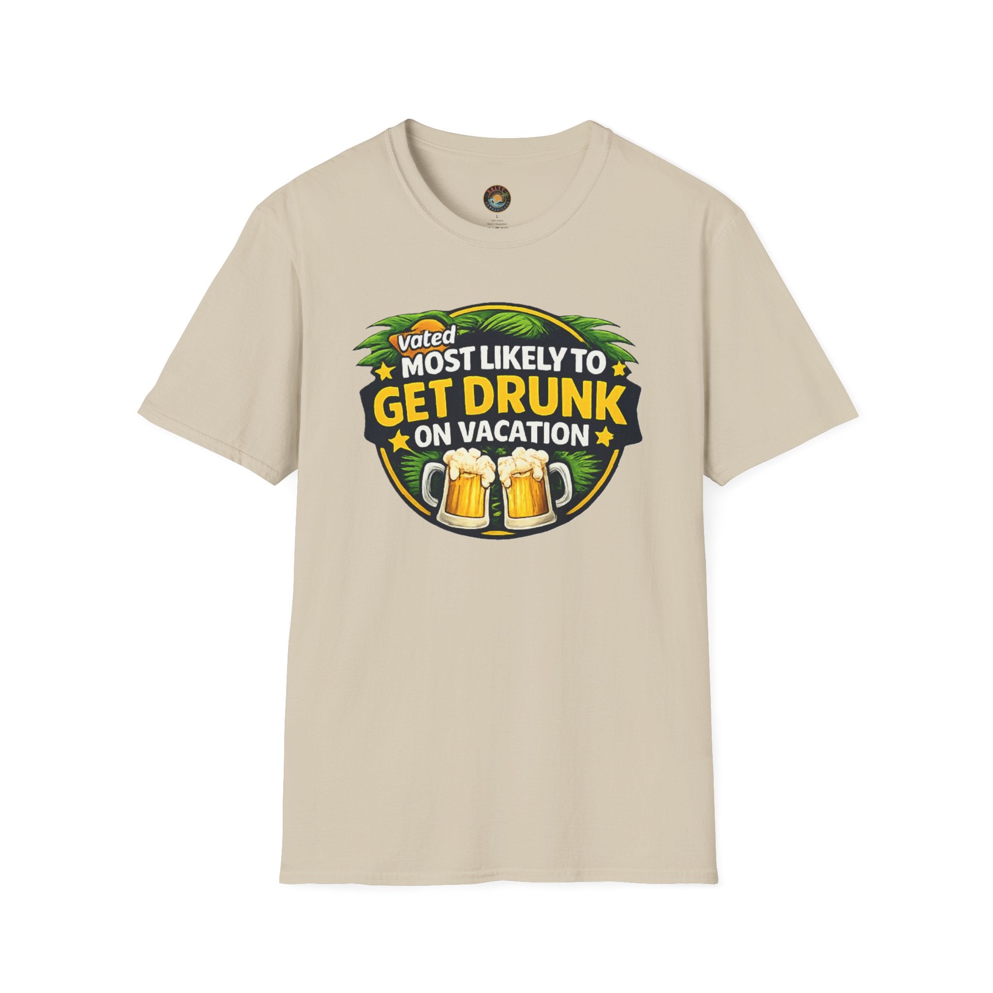 Voted Most Likely to Get Drunk on Vacation T-Shirt | Salty Shenanigans Funny Tee