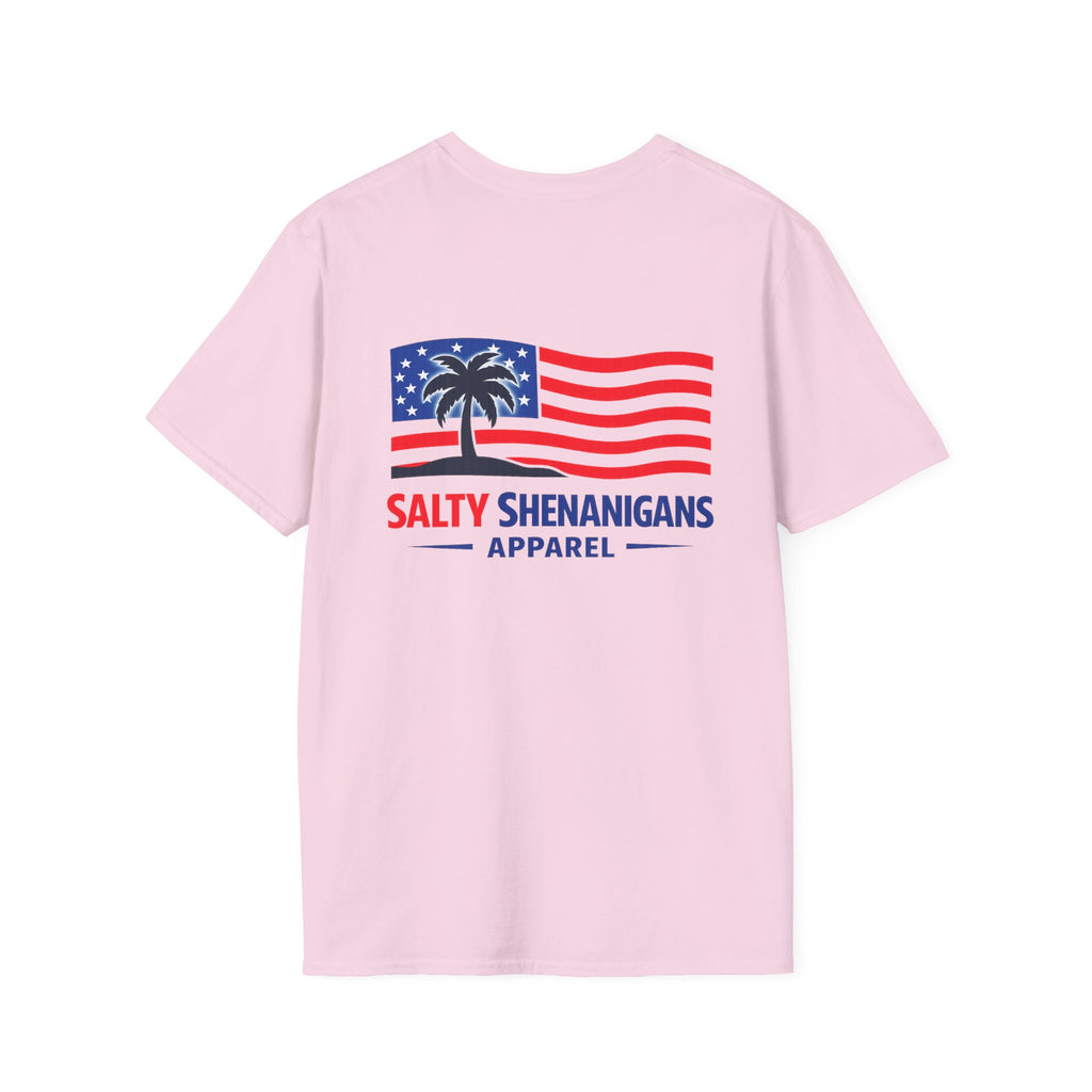 Salty Shenanigans Apparel USA Flag Palm T-Shirt Printify