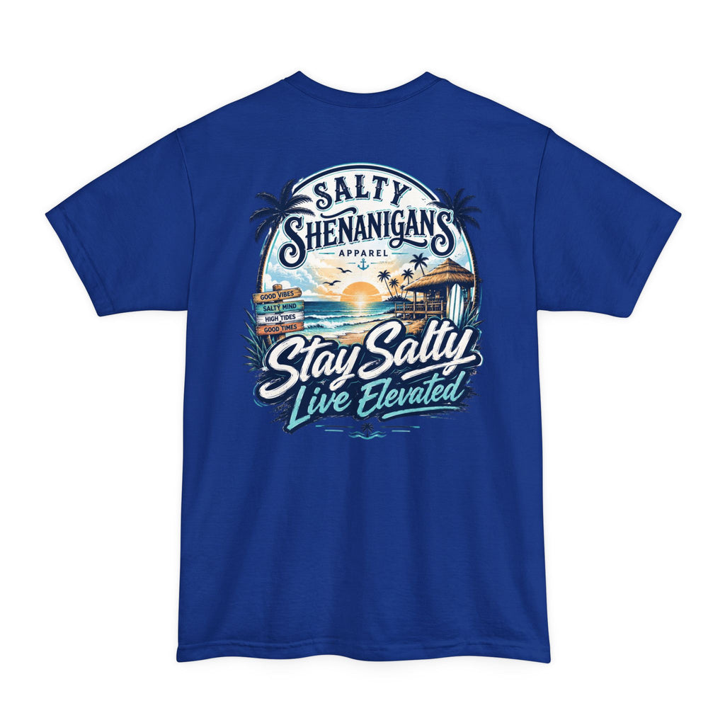 Stay Salty, Live Elevated Coastal Beach Bar Tall Tee Printify