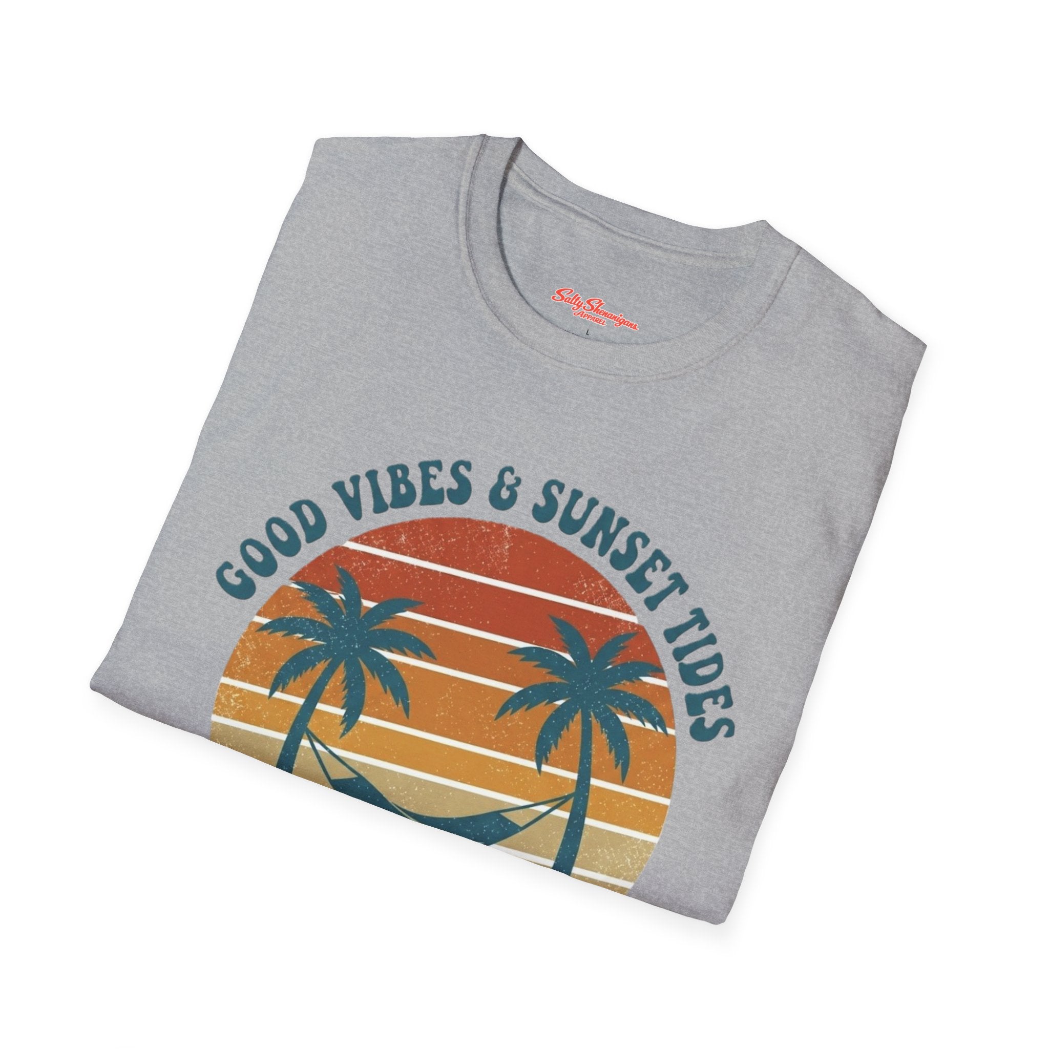 Good Vibes & Sunset Tides Salty Shenanigans Apparel Printify