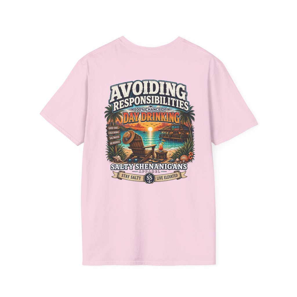 Avoiding Responsibilities Coastal Lifestyle Graphic Tee Printify