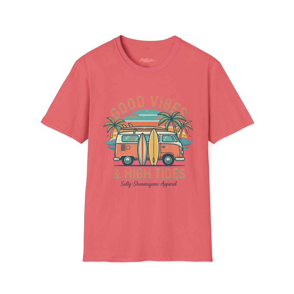 Salty Shenanigans Apparel Good Vibes and High Tides T-Shirt Printify