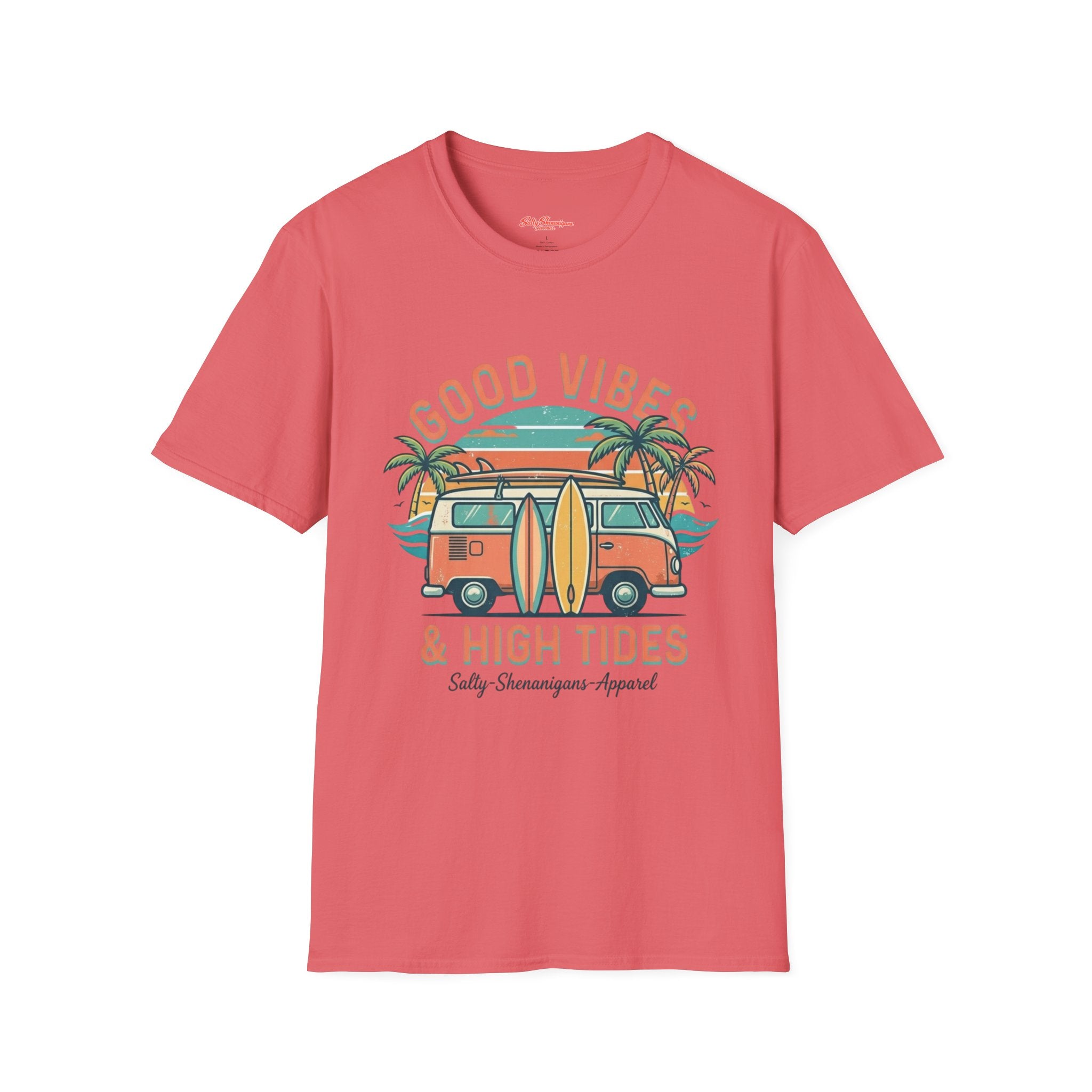 Salty Shenanigans Apparel Good Vibes and High Tides T-Shirt Printify