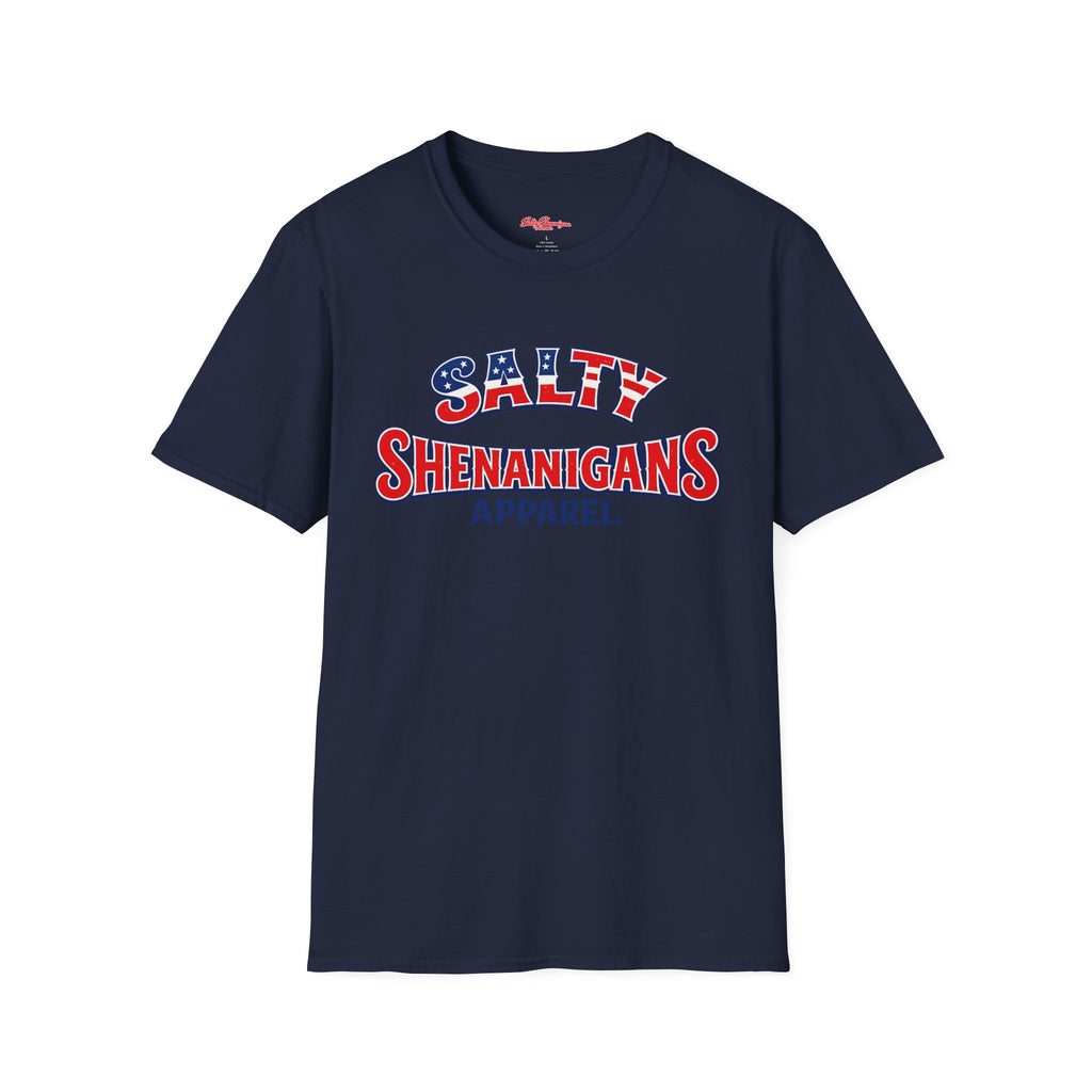 Salty Shenanigans Apparel Red/White/Blue T-Shirt Printify
