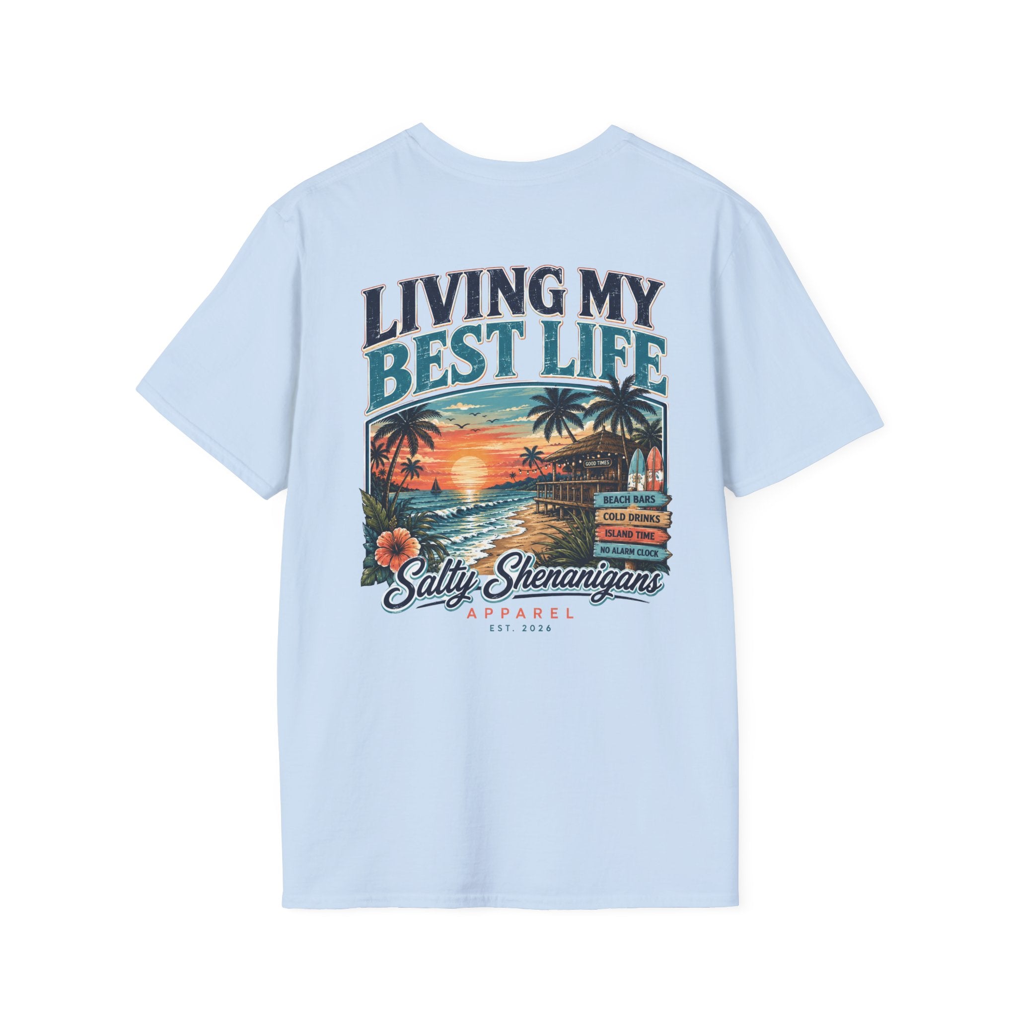 Living My Best Life Sunset Tee Printify