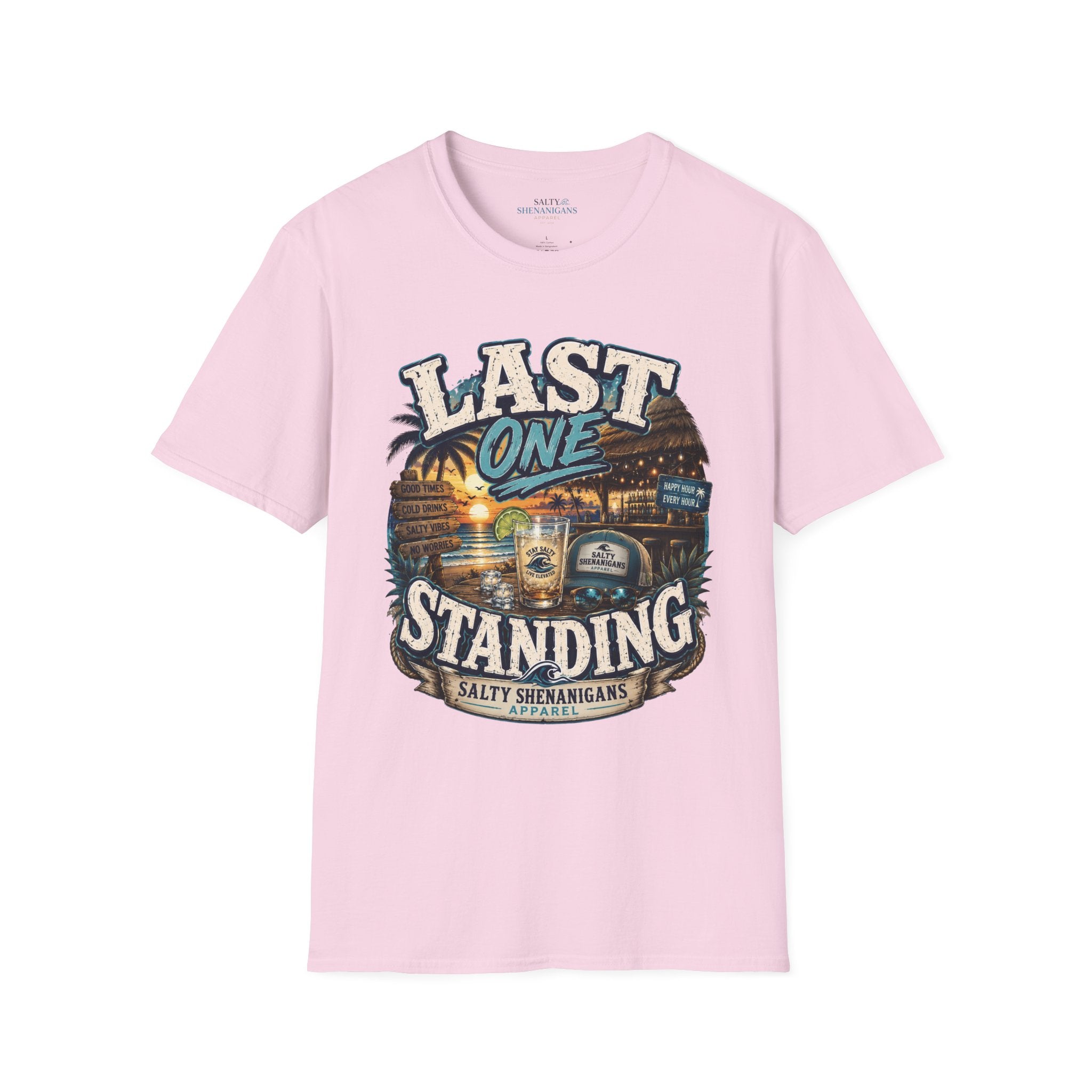 Last One Standing Beach Bar Graphic Tee Printify