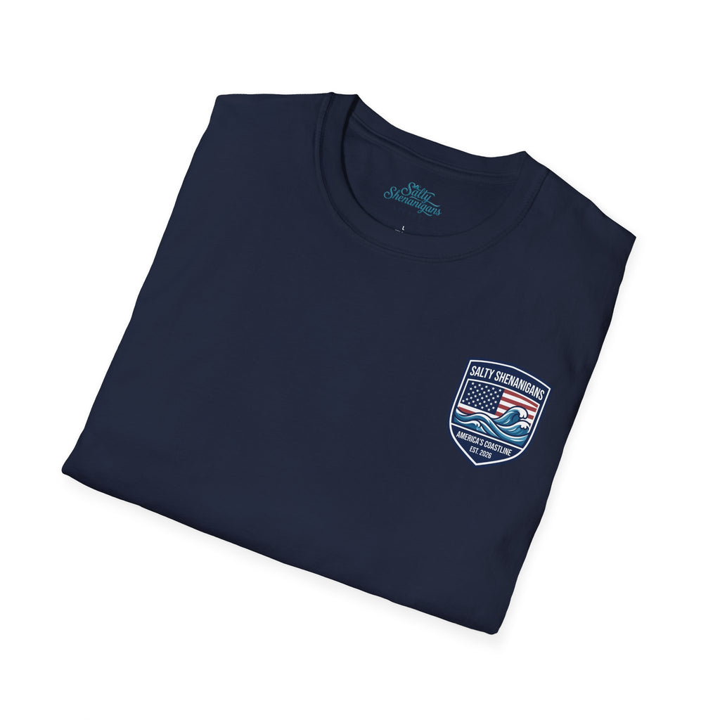 America 250th Anniversary Coastal Flag Tee | Salty Shenanigans Apparel Printify