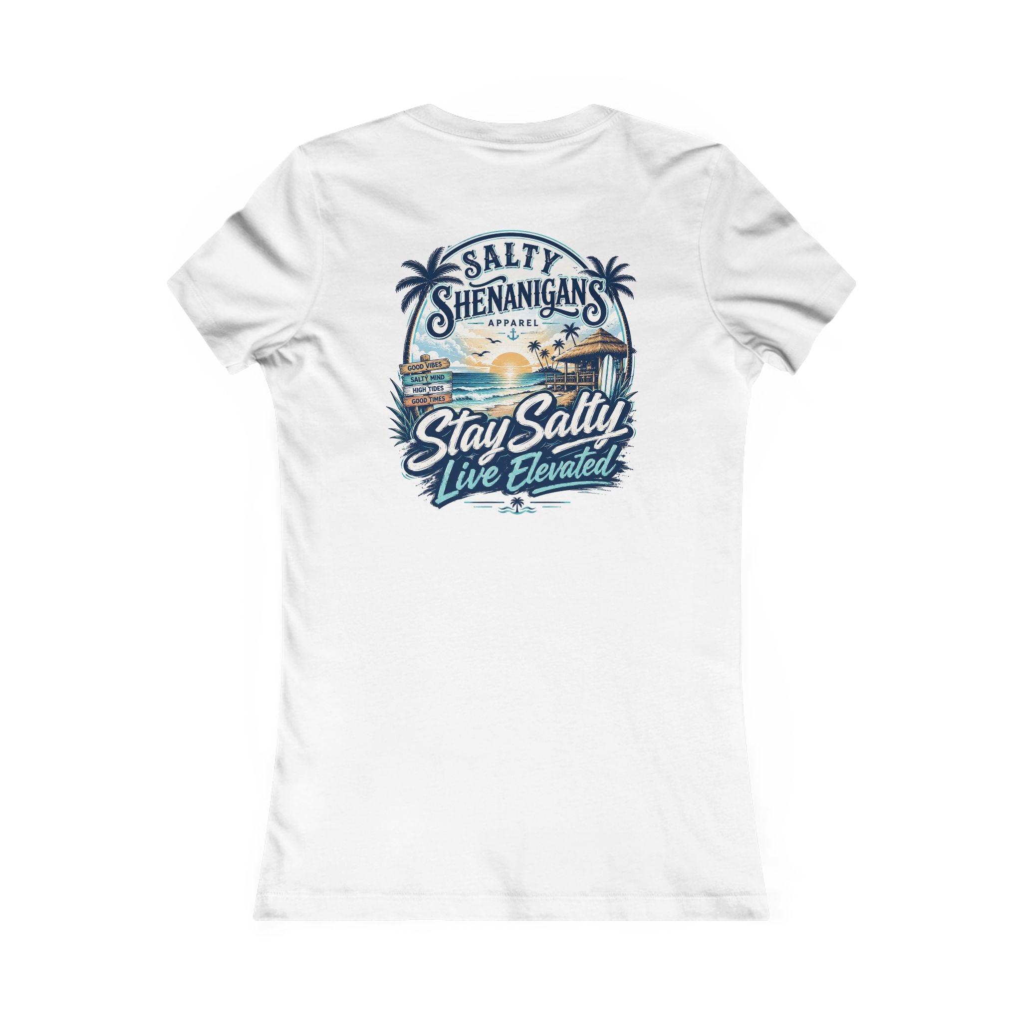 Women's Stay Salty, Live Elevated Bella+Canvas 6004 Coastal Beach Tee Printify