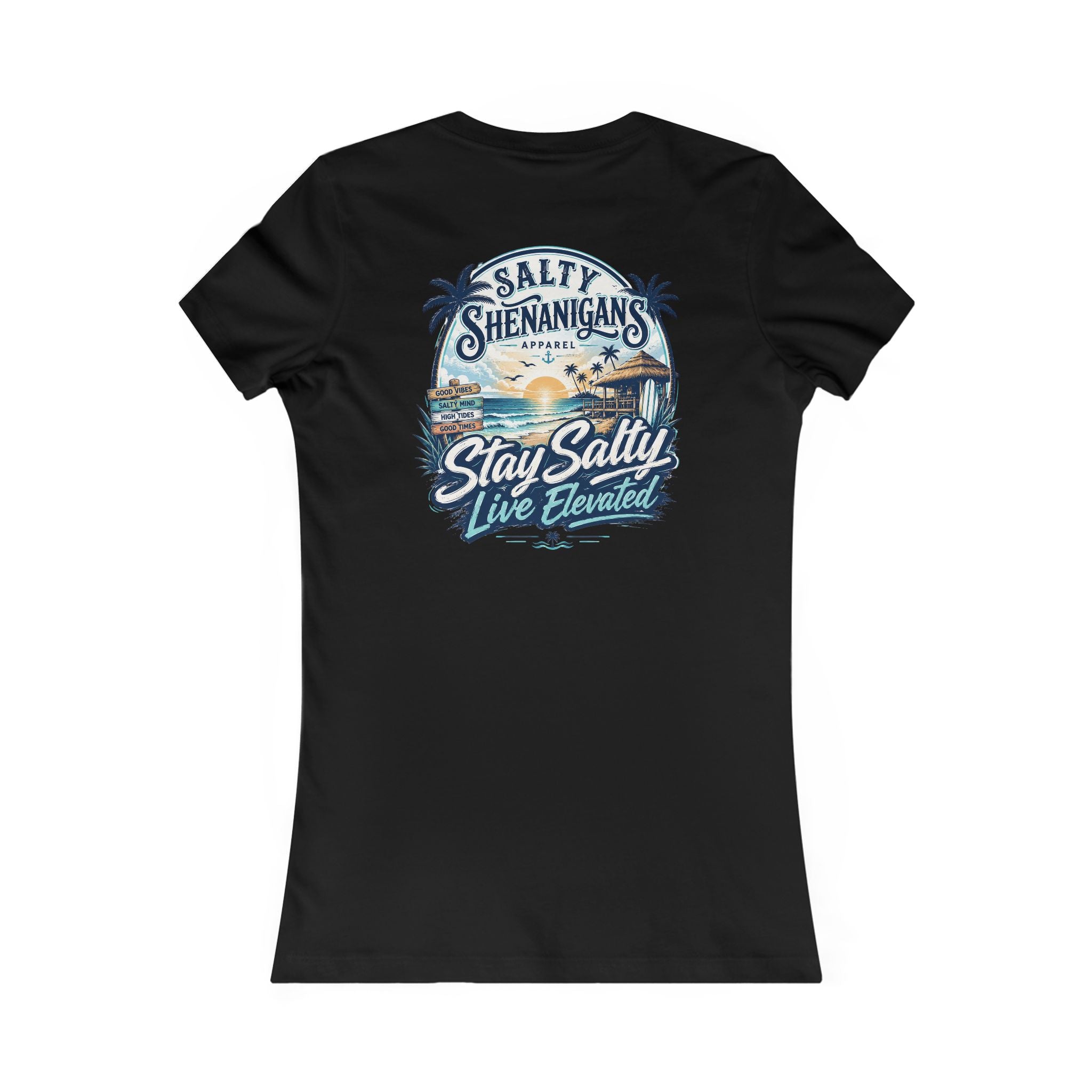 Women's Stay Salty, Live Elevated Bella+Canvas 6004 Coastal Beach Tee Printify