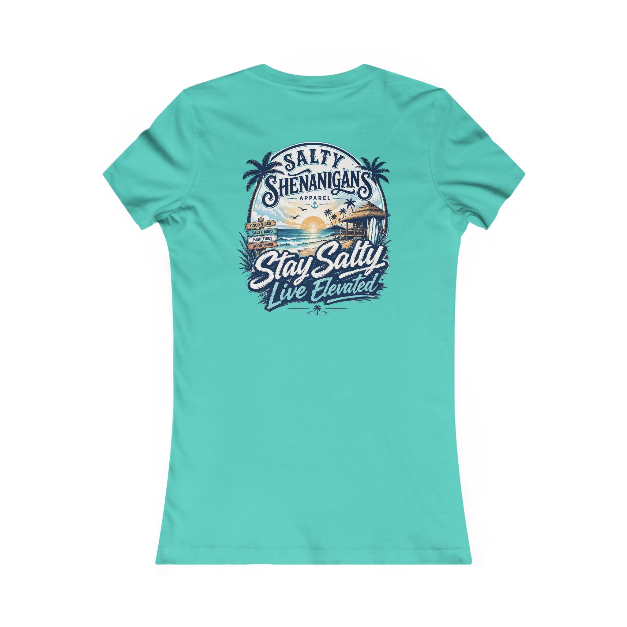Women's Stay Salty, Live Elevated Bella+Canvas 6004 Coastal Beach Tee Printify