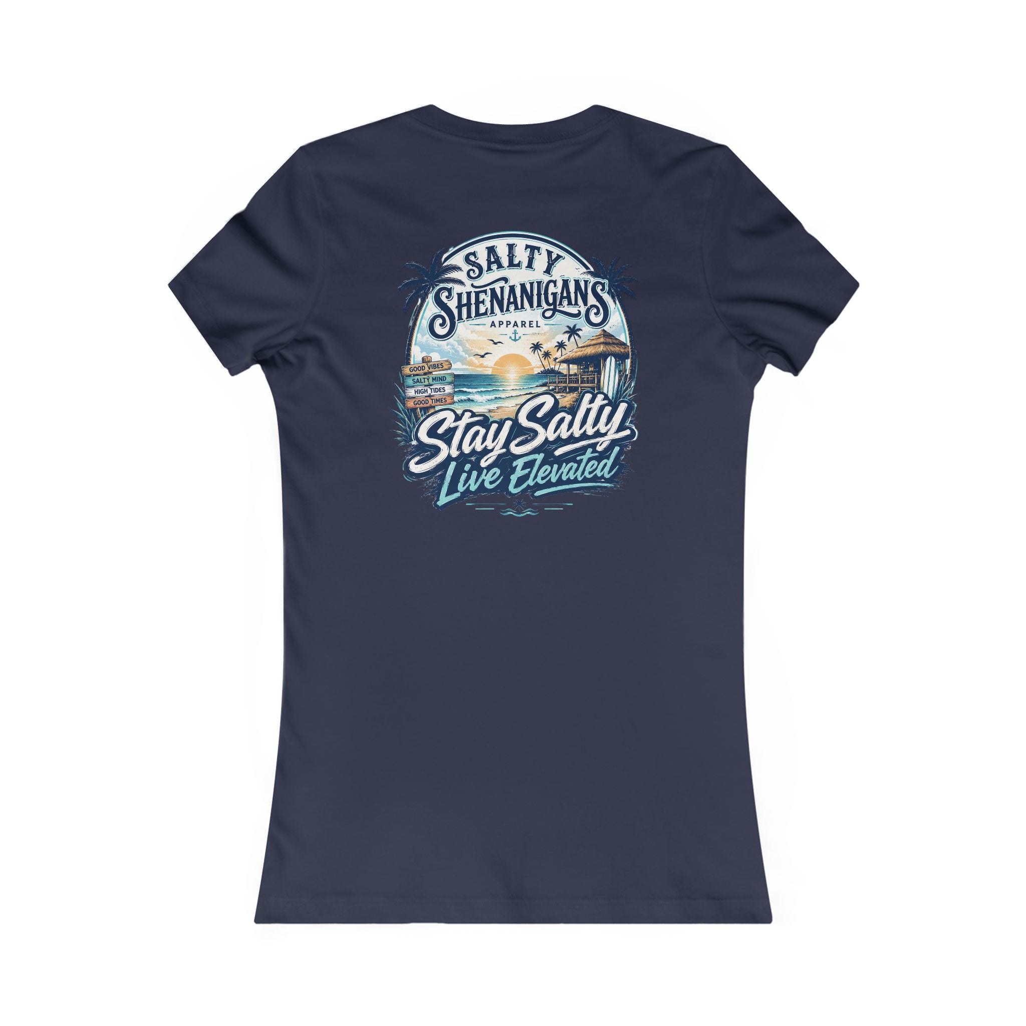 Women's Stay Salty, Live Elevated Bella+Canvas 6004 Coastal Beach Tee Printify