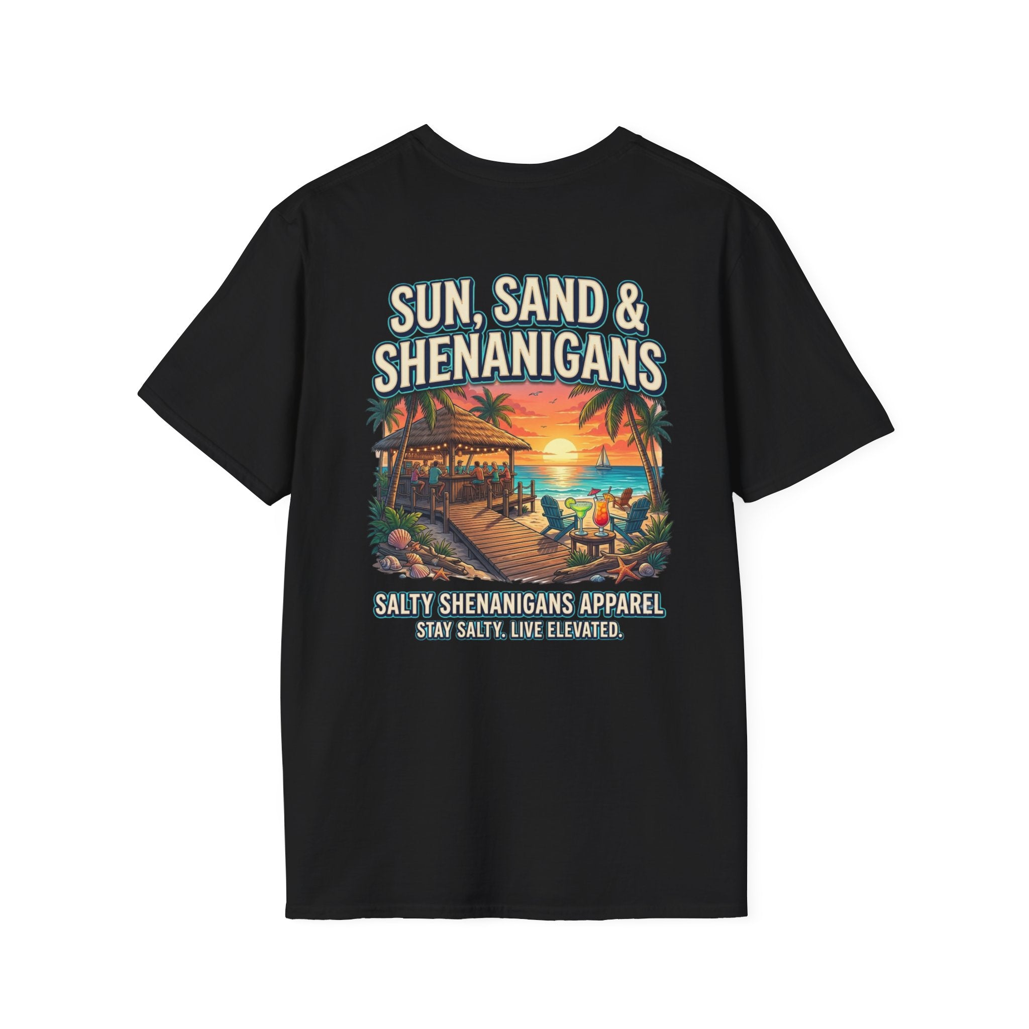 Sun, Sand & Shenanigans Beach T-Shirt | Tropical Vacation Graphic Tee Printify