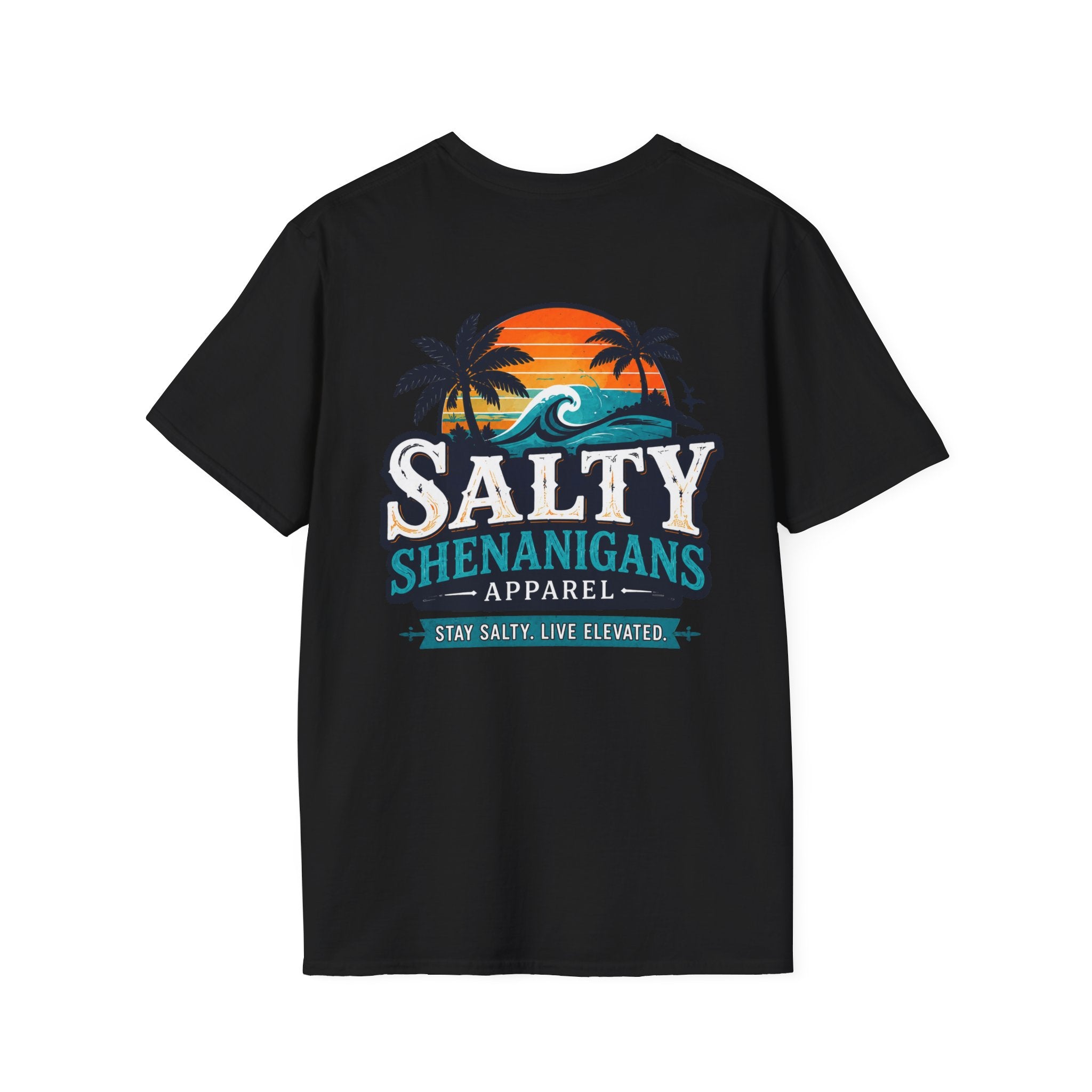 Salty Shenanigans Apparel Wave Logo Tee Printify