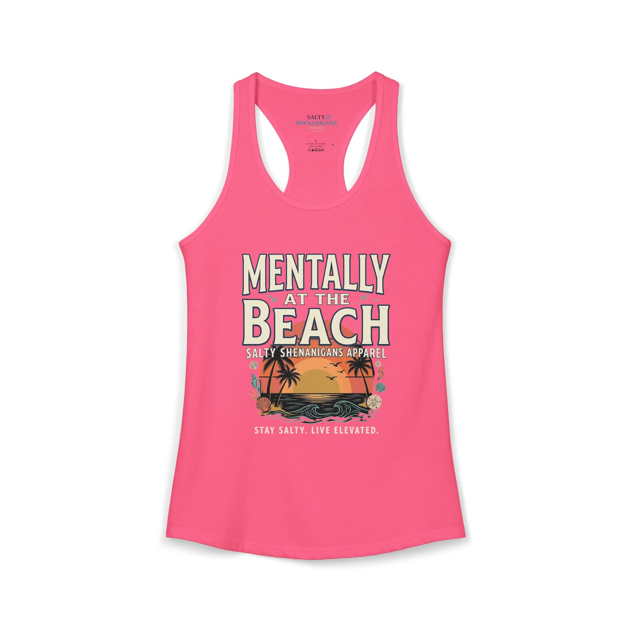 Mentally At The Beach Women's Racerback Tank Top | Salty Shenanigans Apparel Printify