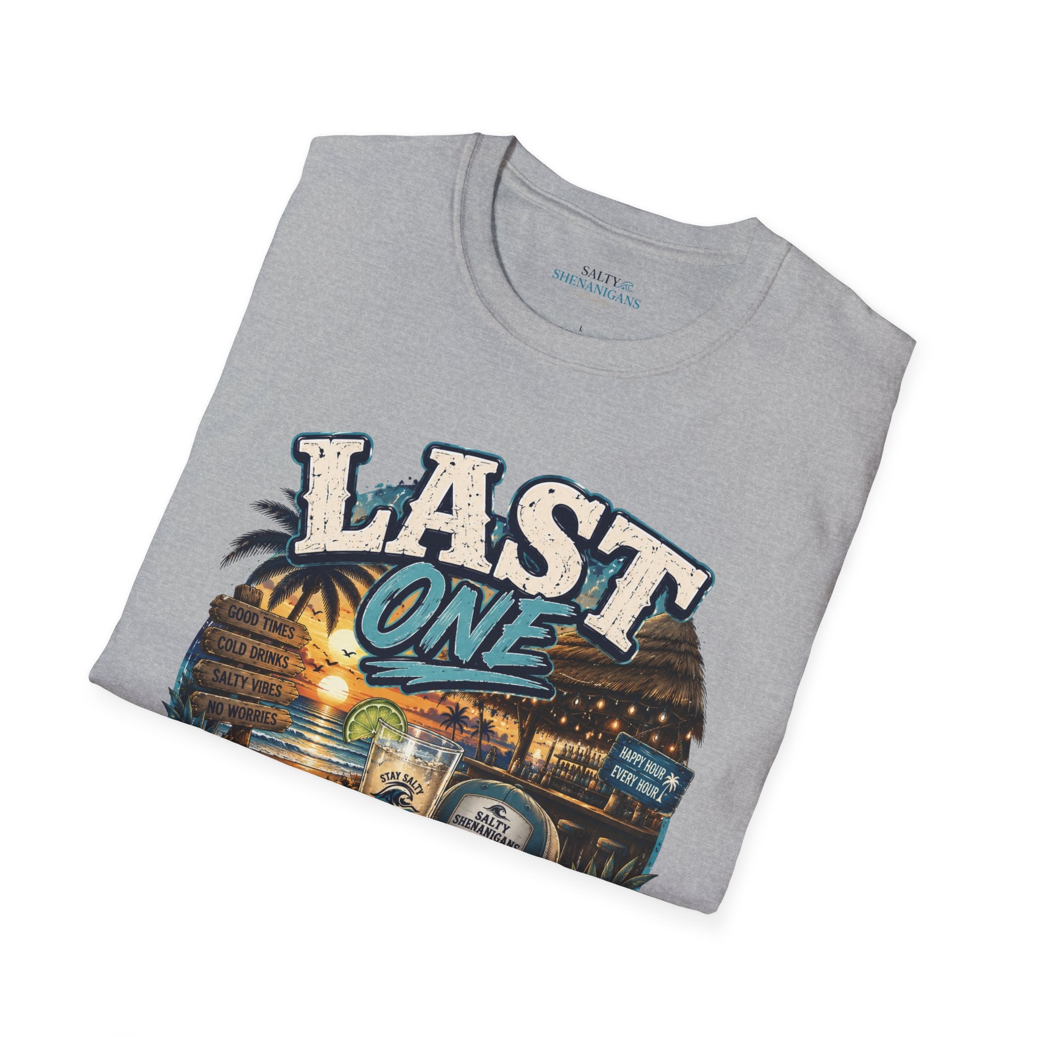 Last One Standing Beach Bar Graphic Tee Printify