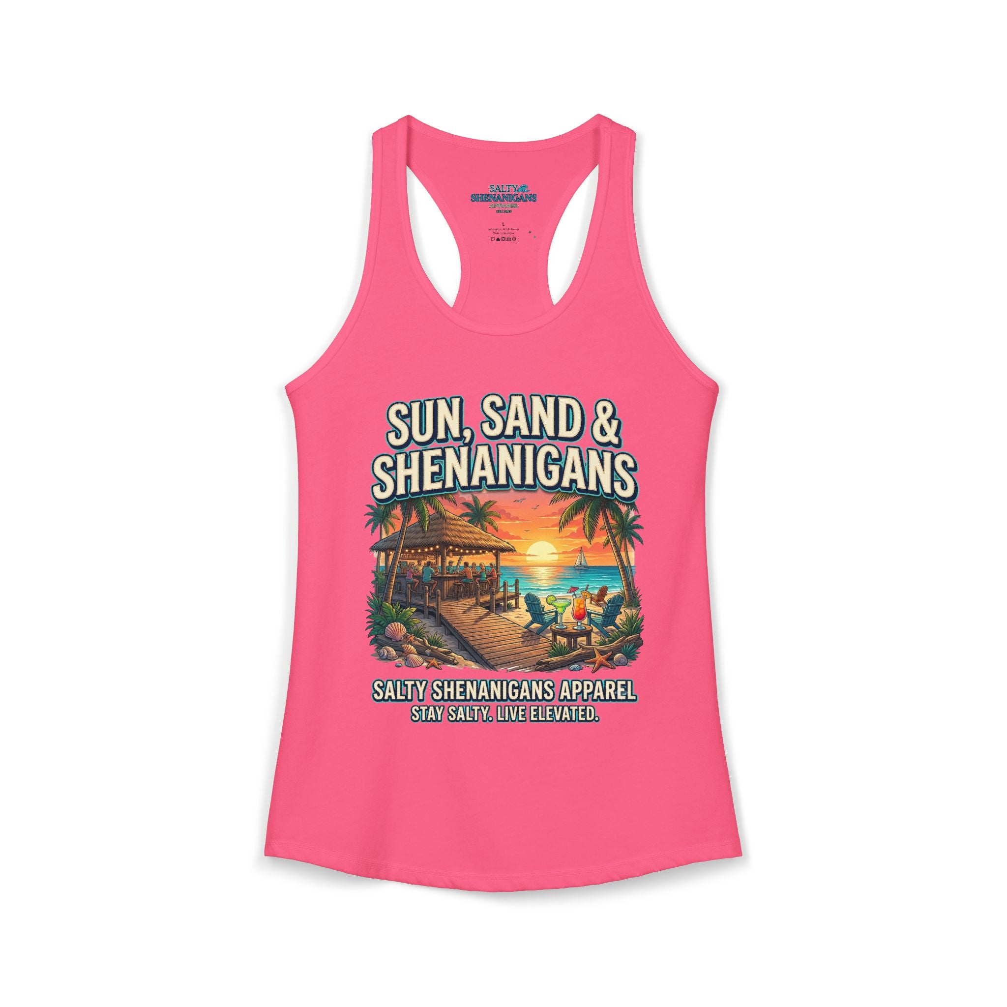 Sun, Sand & Shenanigans Women's Racerback Tank Top Printify
