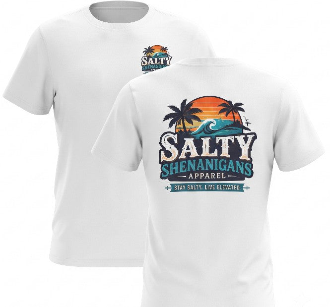 Salty Shenanigans Apparel Wave Logo Tee Printify