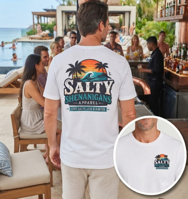 Salty Shenanigans Apparel Wave Logo Tee Printify