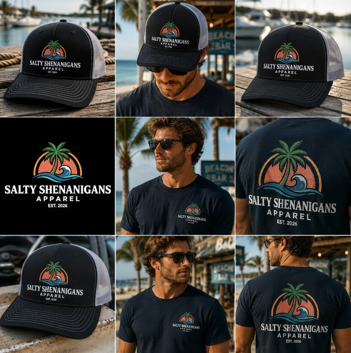 Coastal Palm Wave Logo Collection | Trucker Hat | Richardson 112 Printify