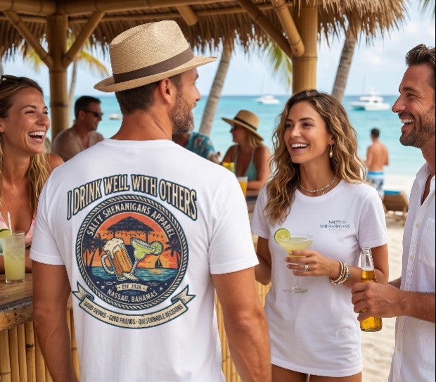 I Drink Well With Others – Funny Beach Bar Tall Tee | Hanes Beefy-T Tall Printify