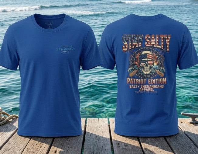 Stay Salty Patriot Edition Tall Shirt | Patriotic Beach Tee | Big & Tall Printify
