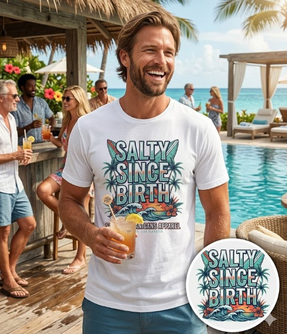 Salty Since Birth Shirt | Coastal Beach Tee Printify