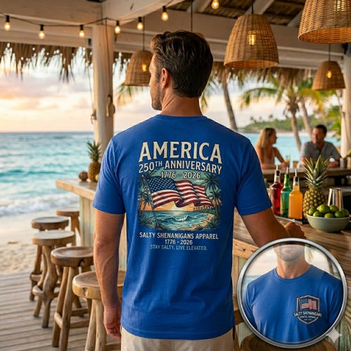 America 250th Anniversary Coastal Flag Tee Printify