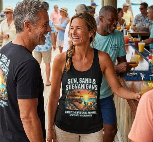 Sun, Sand & Shenanigans Women's Racerback Tank Top Printify