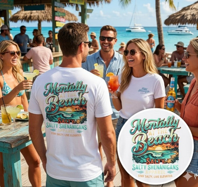 Mentally At The Beach Beach Bar T-Shirt Printify